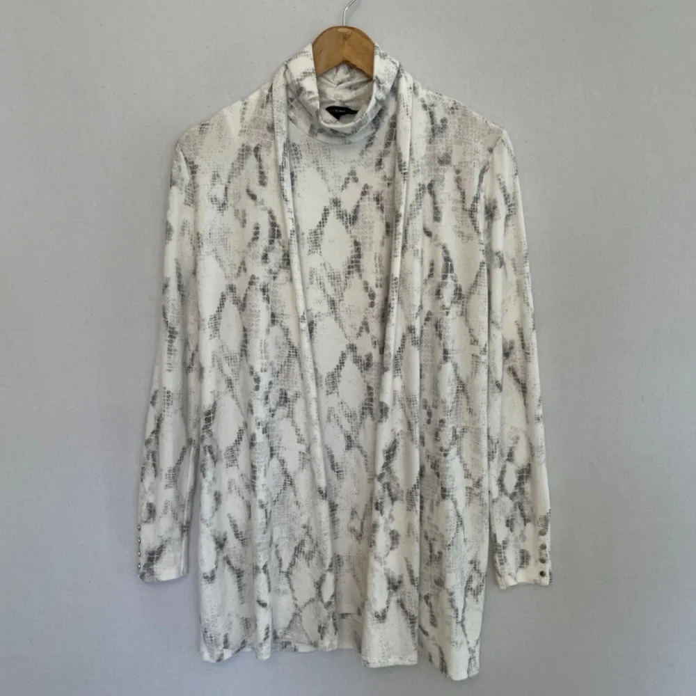 WHITE HOUSE BLACK MARKET Medium Long Cardigan Sleeveless Turtleneck Sweater Set